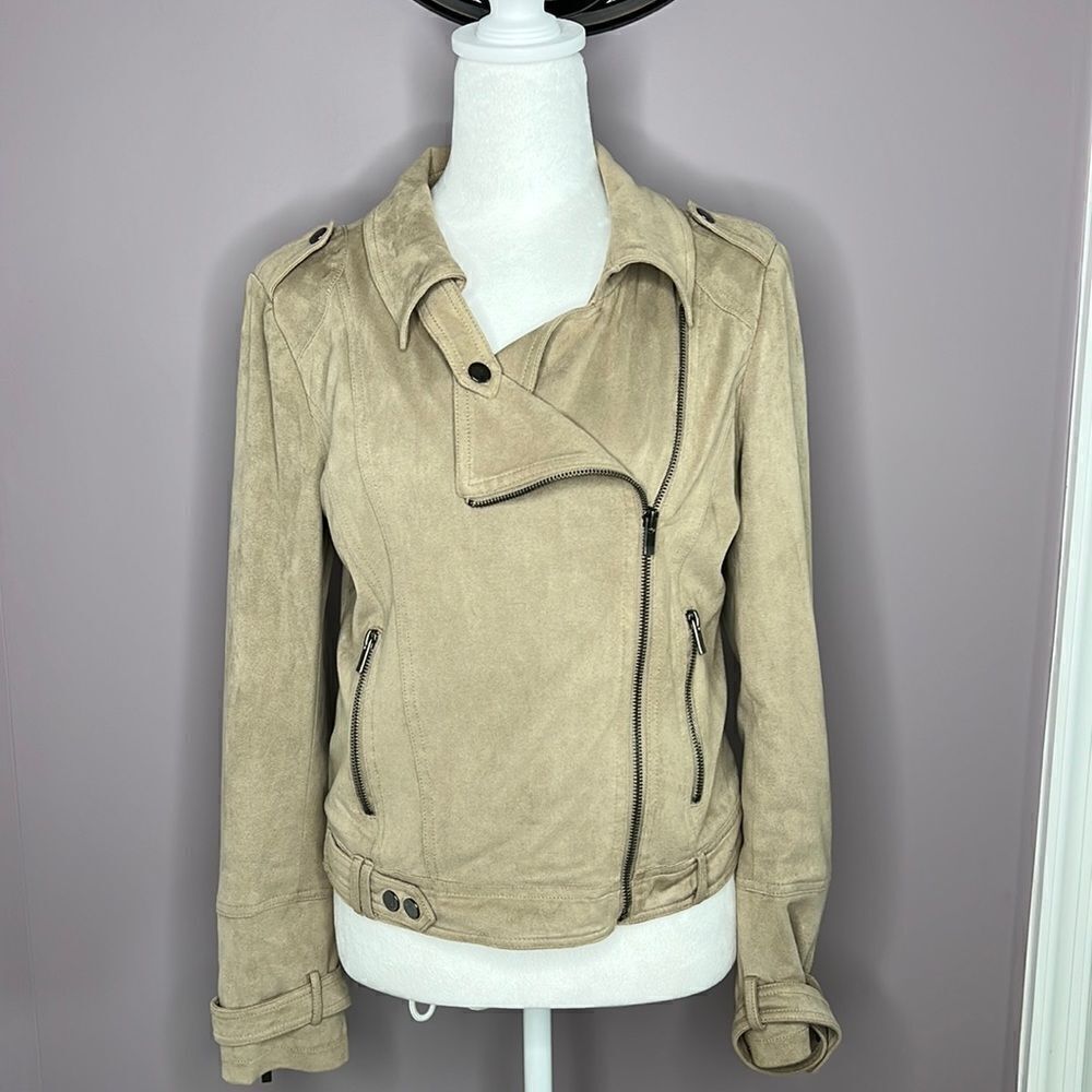 BNCI medium weight vegan sued biker jacket